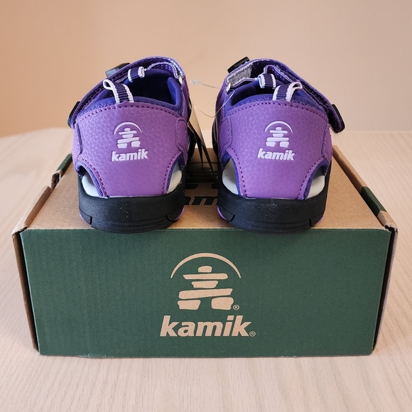 Kamik closed toe sandals purple girls size 10 - Picture 5 of 6